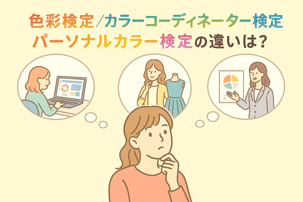 色彩検定／カラーコーディネーター検定／パーソナルカラー検定の違いは何？